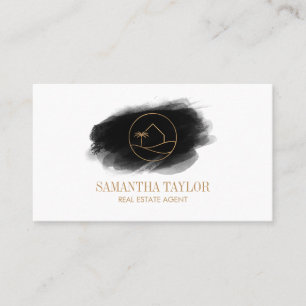 Modern Professional Real Estate Beach House Busine Business Card