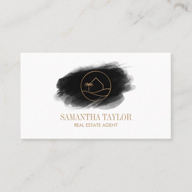 Modern Professional Real Estate Beach House Busine Business Card (Front)