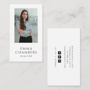 Modern Professional Realtor Photo Minimalist Business Card