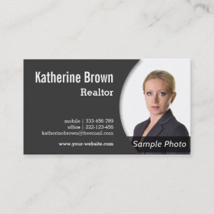 Modern, Professional, Realtor, Real Estate, Photo Business Card
