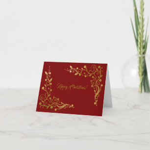 Modern Professional Red & Gold Christmas Card
