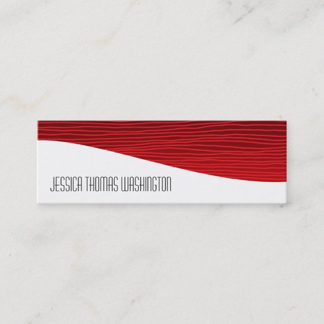 Modern Professional Red Slim Business Cards (Front)