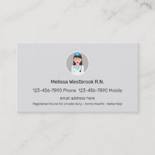 Modern Professional Registered Nurse Medical Business Card