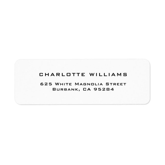 Modern Professional Return Address Label (Front)