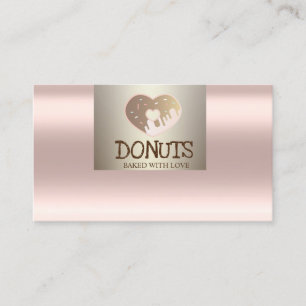 Modern Professional,Rose Gold,Doughnuts,Bakery Business Card
