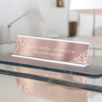 Modern Professional Rose Gold Sparkle Glitter