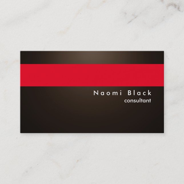 Modern Professional Sepia Red Consultant Manager Business Card (Front)