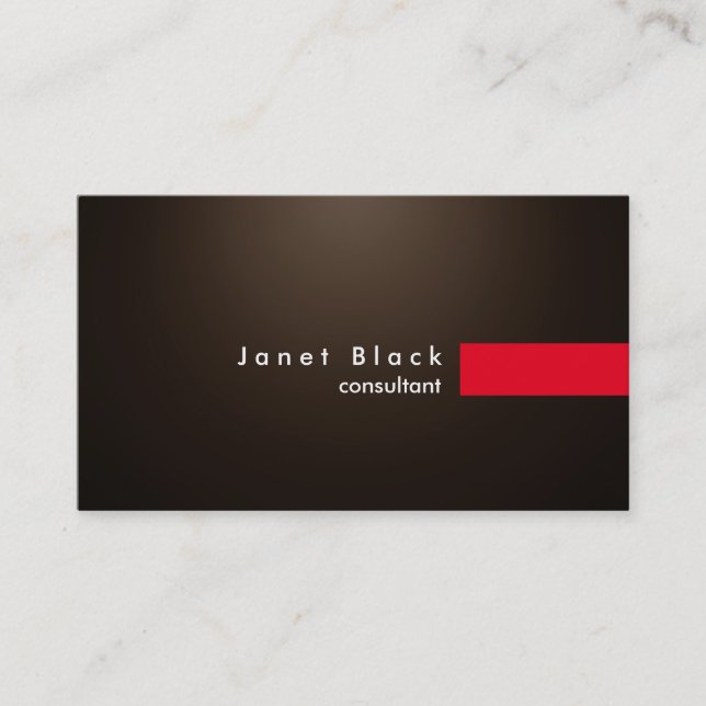 Modern Professional Sepia Red Stripe Consutant Business Card (Front)