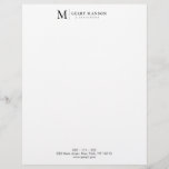 modern professional simple business letterhead<br><div class="desc">A black and white simple design with elegant text that can be customized.</div>