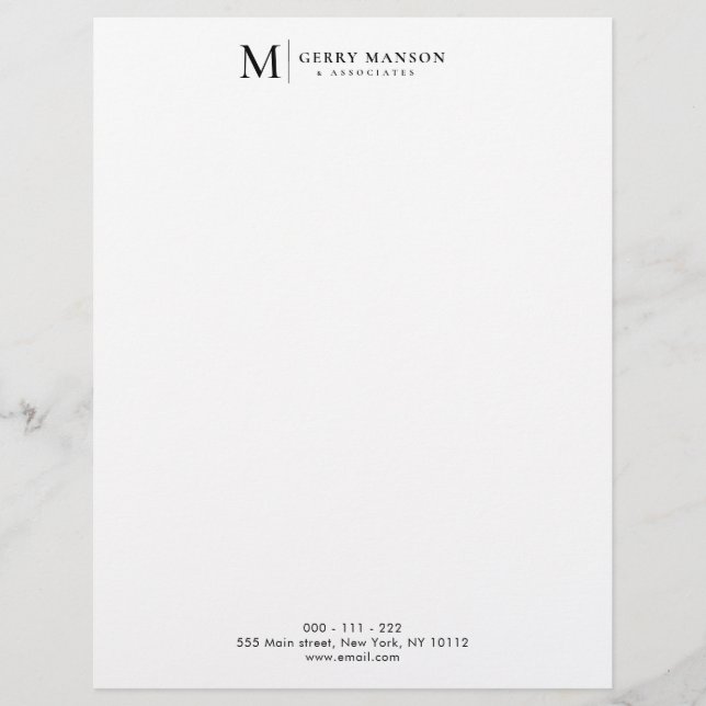 modern professional simple business letterhead (Front)