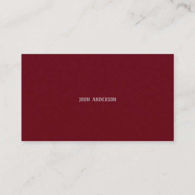 Modern Professional Simple Cherry Red Business Card (Front)