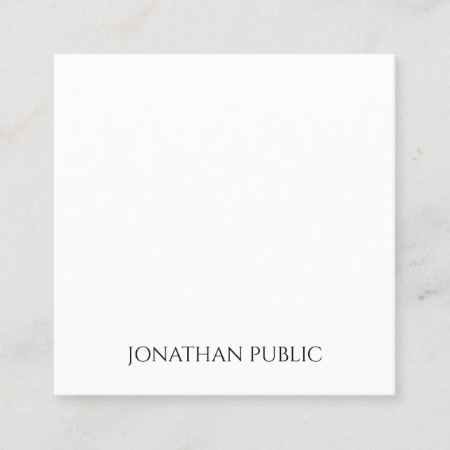 Modern Professional Simple Elegant Template Luxury Square Business Card (Front)