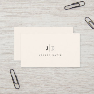 Modern Professional Simple Monogram Business Card