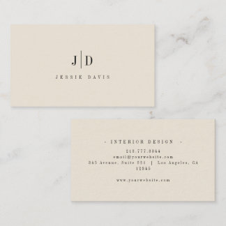 Modern Professional Simple Monogram  Business Card