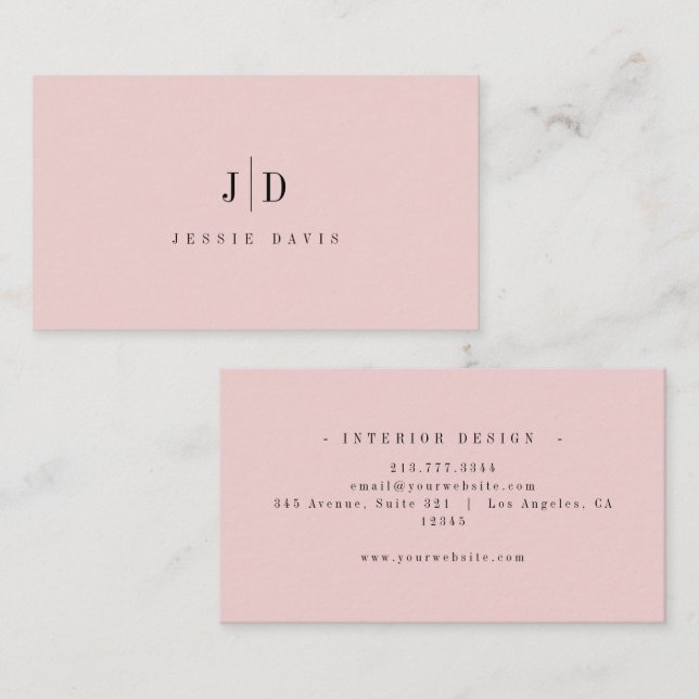 Modern Professional Simple Monogram  Business Card (Front/Back)