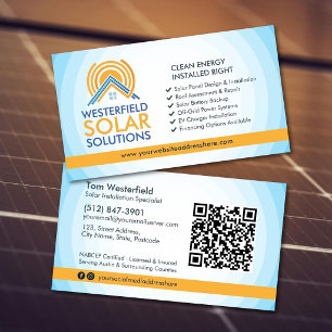 Modern Professional Solar Panel Installation Business Card