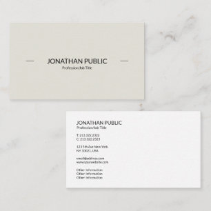 Modern Professional Sophisticated Simple Plain Business Card