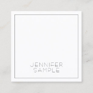 Modern Professional Square Elegant Luxury Plain Business Card