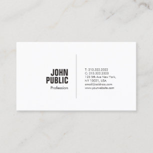 Modern Professional Stylish Minimalistic Plain Business Card