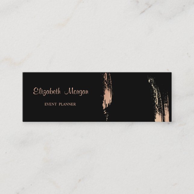 Modern Professional  Stylish Simple,Brush Stroke Mini Business Card (Front)