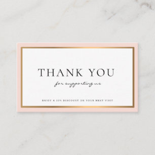 modern professional  thank you for your support business card