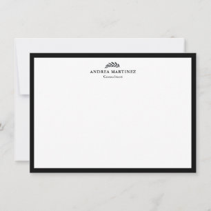 Modern Professional Thick Black Border Note Card