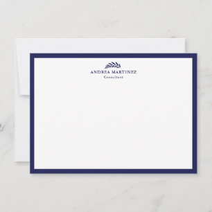Modern Professional Thick Navy Blue Border Card