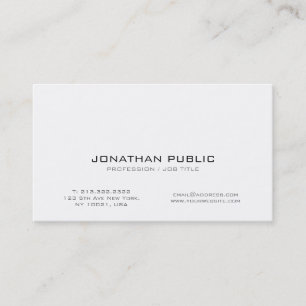 Modern Professional White Smart Creative Plain Business Card