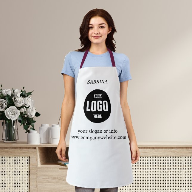 Modern & Professional with Custom Name & Logo Apron (Modern & Professional with Custom Name & Logo Apron)