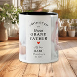 Modern Promoted to Great Grandpa 2 Photo Cute Two-Tone Coffee Mug<br><div class="desc">Celebrate a new arrival,  promoting grandpa to a great grandfather! Create a personalized coffee mug by uploading two of your favourite photos,  choosing a fun and modern design,  and adding a custom name and date. The perfect way to toast to this special milestone in style!</div>
