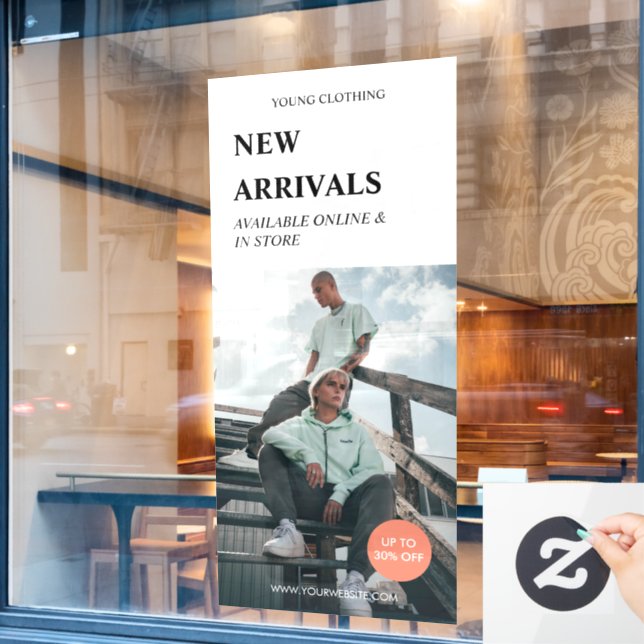 Modern Promotion Photo Black Business Ads Window C Cling (Cafe Window)