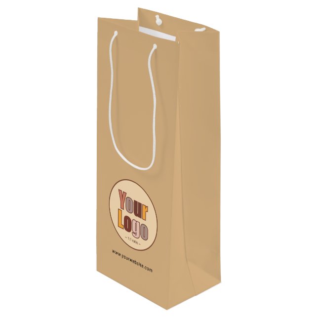 Modern Promotional Company Business Logo Template Wine Gift Bag (Front Angled)