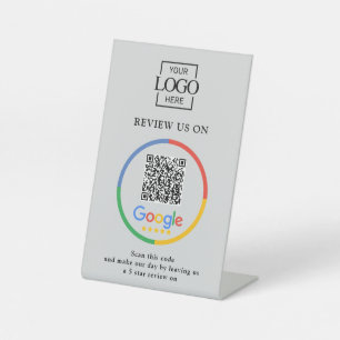 Modern Promotional Google Reviews QR Code Business Pedestal Sign