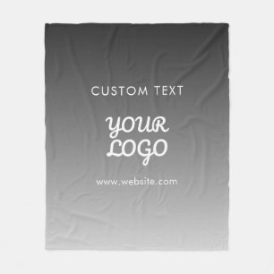 Modern Promotional Logo & Text   Editable Colour Fleece Blanket
