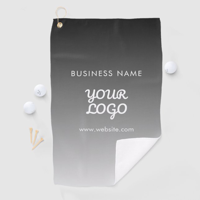 Modern Promotional Logo & Text | Editable Colour Golf Towel (InSitu)