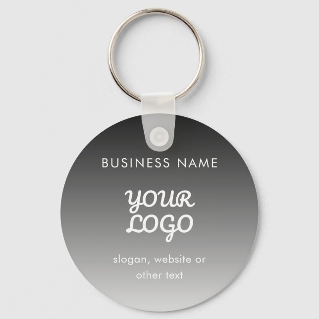 Modern Promotional Logo & Text | Editable Colour Keychain (Front)
