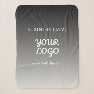 Modern Promotional Logo & Text   Editable Colour Sherpa Blanket