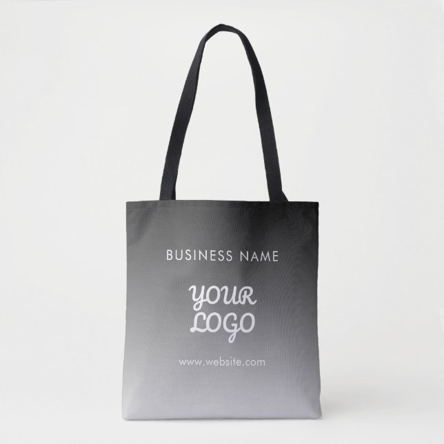 Modern Promotional Logo & Text | Editable Colour Tote Bag (Front)