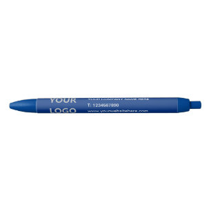 Modern Promotional Office Business Logo - Blue - Ink Pen