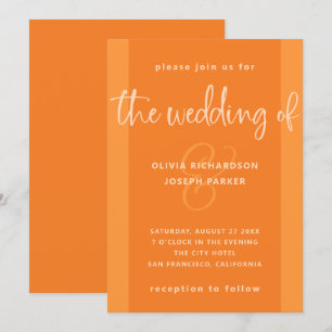 Modern Proposal   Papaya Orange Wedding Invitation
