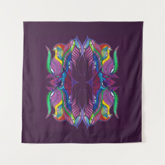 Modern psychedelic mandala tapestry