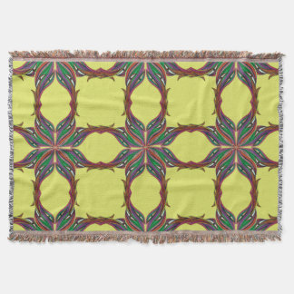Modern psychedelic mandala throw blanket