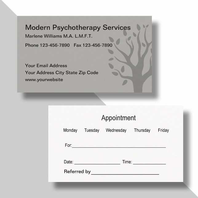 Modern Psychotherapy Appointment Card (Creator Uploaded)