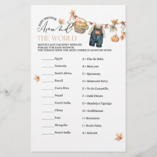 Modern Pumpkin Fall Baby Shower Game