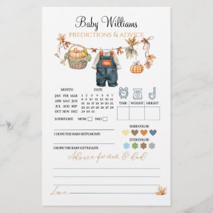 Modern Pumpkin Fall Baby Shower Prediction Game