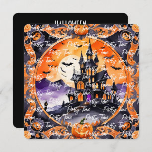 Modern Pumpkin Halloween Autumn Collection Invitation