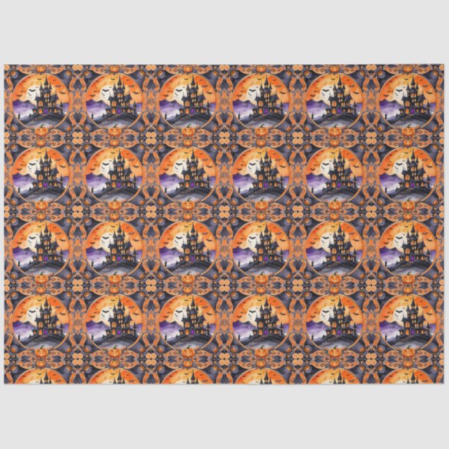 Modern Pumpkin Halloween Autumn Collection Tissue Paper (Front)
