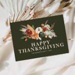 modern pumpkin happy thanksgiving holiday card<br><div class="desc">Autumn harvest watercolor design with elegant text</div>