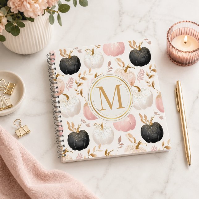 Modern Pumpkin Monogram – Personalized Initial Not Notebook (Creator Uploaded)