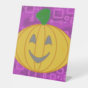 Modern Pumpkin Pedestal Sign